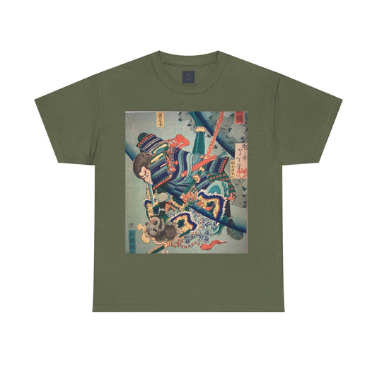 Famous Fights between Brave Men - Eimei Kumiuchi Zoroi - Warriors in Water. Unisex Heavy Cotton Tee