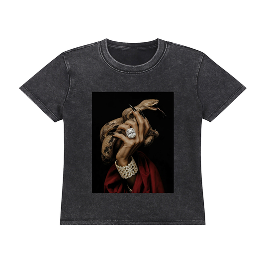 Serpent Queen Vintage Wash Drop Shoulder Tee (Women)